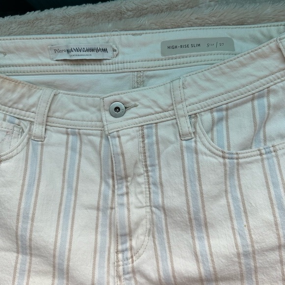 Pilcro High-Rise Striped Slim Denim Shorts 27 - Picture 6 of 7